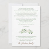 Elegant Ivory Floral houdt van geheugen Funeral Bedankkaart (Achterkant)