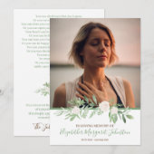 Elegant Ivory Floral houdt van geheugen Funeral Bedankkaart (Voorkant / Achterkant)