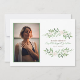 Elegant Ivory Floral houdt van geheugen Funeral Bedankkaart