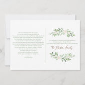 Elegant Ivory Floral houdt van geheugen Funeral Bedankkaart (Achterkant)