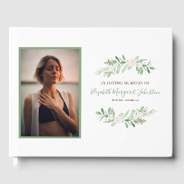 Elegant Ivory Floral houdt van geheugen Funeral Gastenboek