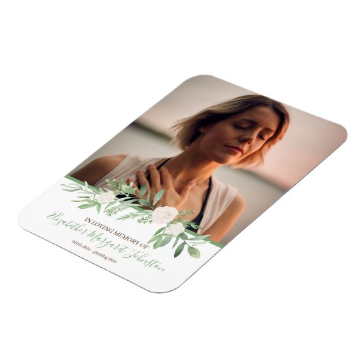 Elegant Ivory Floral houdt van geheugen Funeral Magneet (Linkerzijde)