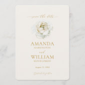 Elegant Ivory Floral Save the Date Card Kaart (Voorkant)