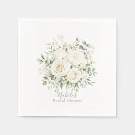 Elegant Ivory Floral Wedding Bridal Shower  Servet