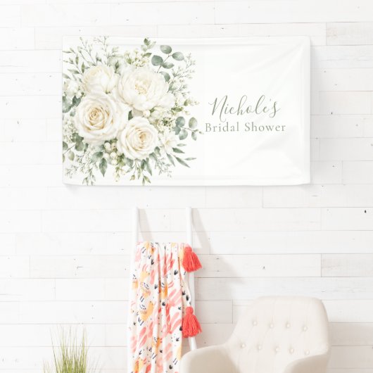 Elegant Ivory Floral Wedding Bridal Shower Spandoek (Insitu)