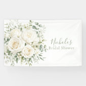 Elegant Ivory Floral Wedding Bridal Shower Spandoek (Horizontaal)