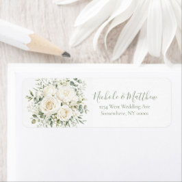 Elegant Ivory Floral Wedding Etiket