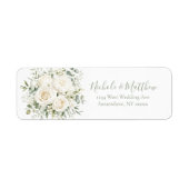 Elegant Ivory Floral Wedding Etiket (Voorkant)