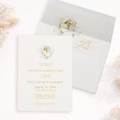 Elegant Ivory Floral Wedding Invitation Kaart
