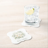 Elegant Ivory Floral Wedding Kartonnen Onderzetters (Insitu)