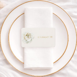Elegant Ivory Floral Wedding Place Cards Informatiekaartje