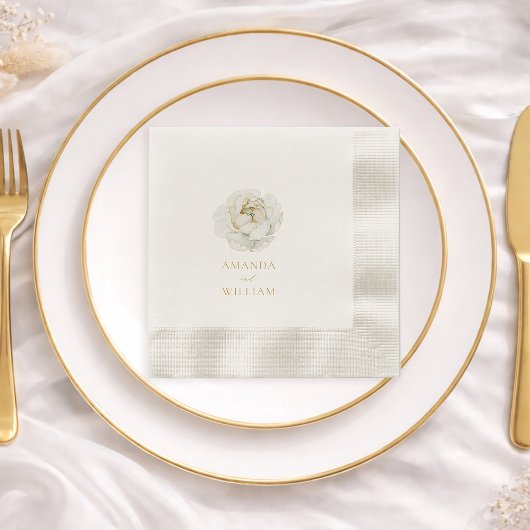 Elegant Ivory Floral Wedding Servet