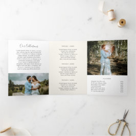 Elegant Ivory Fotofotografie drievoudig brochure Drieluik Kaart