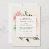 Elegant Ivory Garden Floral Wedding Kaart (Voorkant)