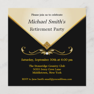 Elegant Ivory Gold Black - speciale uitnodiging vo