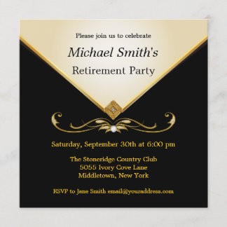 Elegant Ivory Gold Black - speciale uitnodiging vo