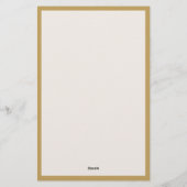 Elegant Ivory Gold Border Monogram Briefpapier (Achterkant)