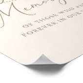 Elegant Ivory Gold Calligraphy In Loving Memory Poster (Hoek)