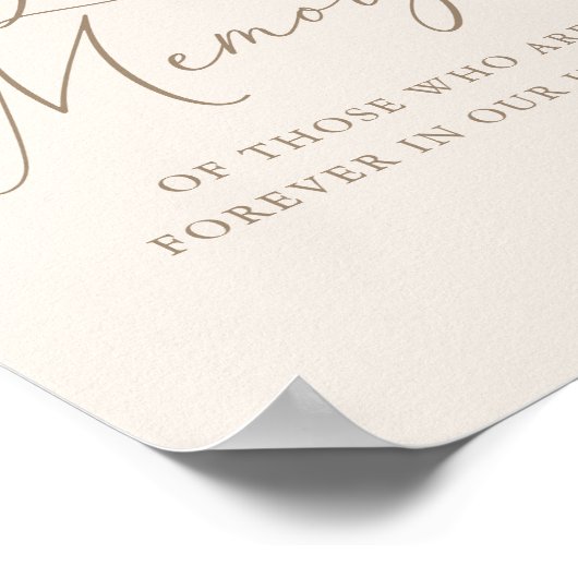 Elegant Ivory Gold Calligraphy In Loving Memory Poster (Hoek)