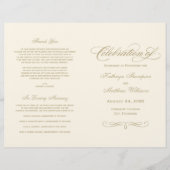 Elegant Ivory Gold Calligraphy Wedding Programs (Voorkant)