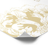Elegant Ivory Gold Floral Peony Wedding Seding Poster (Hoek)