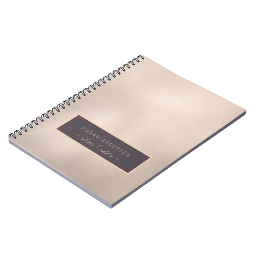 Elegant Ivory Gold Foil Name and Text Personalized Notitieboek (Linkerzijde)