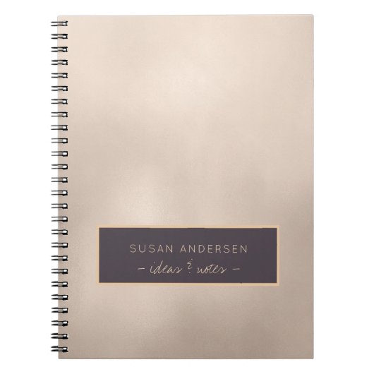Elegant Ivory Gold Foil Name and Text Personalized Notitieboek (Voorkant)