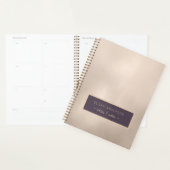 Elegant Ivory Gold Foil Name and Text Personalized Planner (Display)