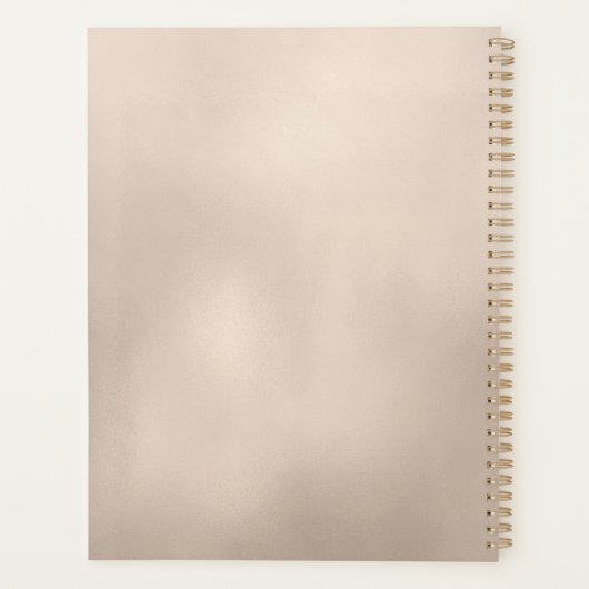 Elegant Ivory Gold Foil Name and Text Personalized Planner (Achterkant)