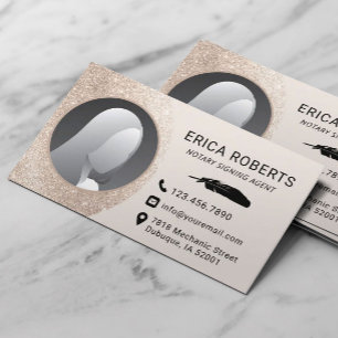 Elegant Ivory Gold Foto van Notarisseur Visitekaartje