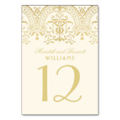 Elegant Ivory Gold  Glamour Wedding Kaart (Achterkant)