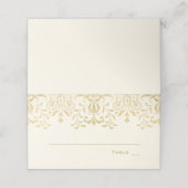 Elegant Ivory Gold  Glamour Wedding Plaatskaartje (Buitenkant ongevouwen)