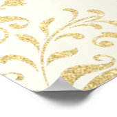 Elegant Ivory Gold  Glamour Wedding Seding Poster (Hoek)