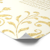 Elegant Ivory Gold  Glamour Wedding Seding Poster (Hoek)
