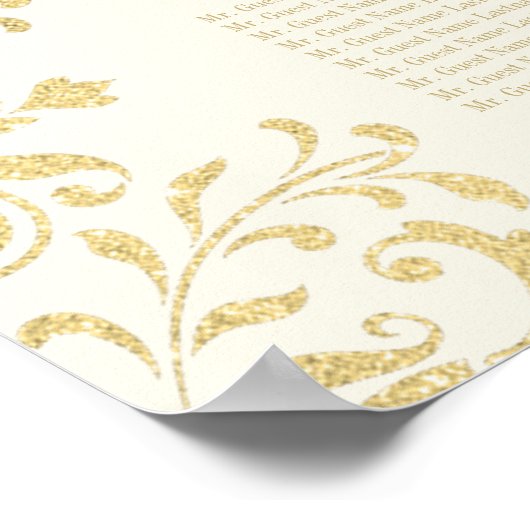 Elegant Ivory Gold  Glamour Wedding Seding Poster (Hoek)