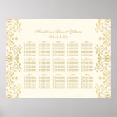 Elegant Ivory Gold  Glamour Wedding Seding Poster (Voorkant)