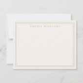 Elegant Ivory Gold Minimalist Two Border Notitiekaartje (Voorkant)