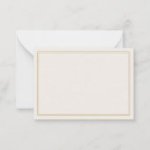 Elegant Ivory Gold Three Letter Monogram Notitiekaartje (Achterkant)