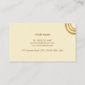 Elegant Ivory & Golden Brown Metallic look Design Visitekaartje (Achterkant)