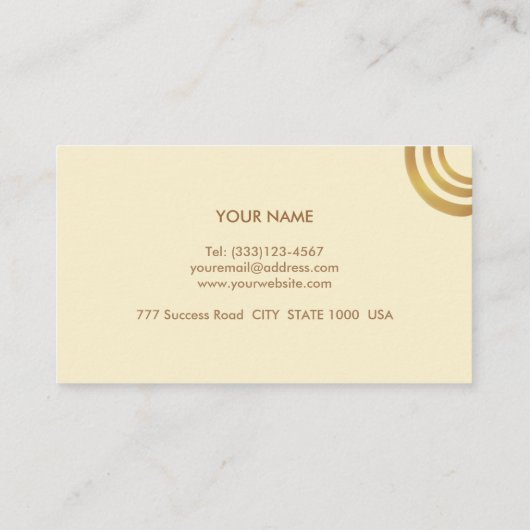 Elegant Ivory & Golden Brown Metallic look Design Visitekaartje (Achterkant)