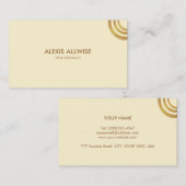 Elegant Ivory & Golden Brown Metallic look Design Visitekaartje (Voorkant / Achterkant)