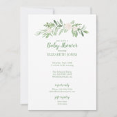 Elegant Ivory & Green Floral Baby shower Kaart (Voorkant)