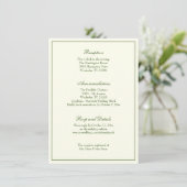 Elegant Ivory Green Wedding Reception Uitnodiging (Staand voorkant)