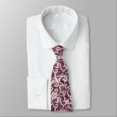 Elegant Ivory Lace On Maroon Red Stropdas (Gebonden)