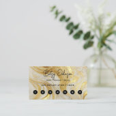Elegant Ivory Marble and Gold Glitter Klantenkaartje (Staand voorkant)