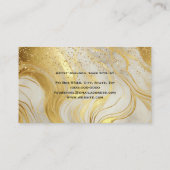 Elegant Ivory Marble and Gold Glitter Klantenkaartje (Achterkant)