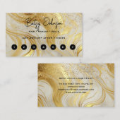 Elegant Ivory Marble and Gold Glitter Klantenkaartje (Voorkant / Achterkant)