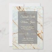 Elegant Ivory Marble Wedding Invitation Kaart (Voorkant)