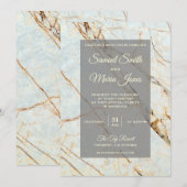 Elegant Ivory Marble Wedding Invitation Kaart (Voorkant / Achterkant)