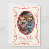 Elegant Ivory Merry Christmas Photo Feestdagenkaart (Voorkant)